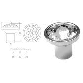 Swarovski 7150 bútorgomb 34,0 mm - CRYSTAL (001) / SILVER